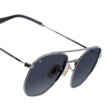 Decade Jones 70s Sunglasses - Shiny Silver Stainless Steel/Silver Revo CR39