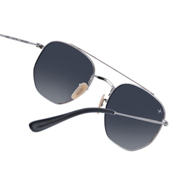 Decade Jones 70s Sunglasses - Shiny Silver Stainless Steel/Silver Revo CR39