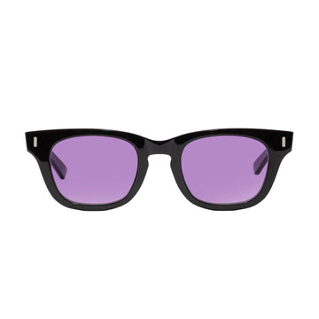 Decade Earl 50s Sunglasses - Gloss Black Acetate/Purple CR39