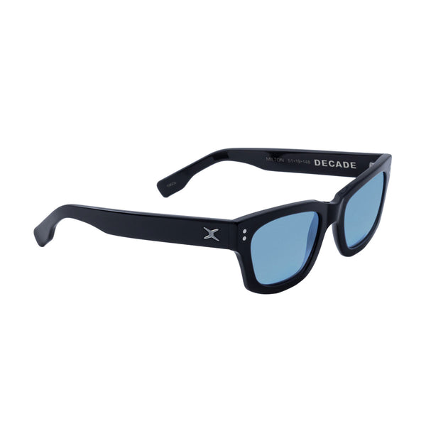 DECADE　MILTON60s Decade Milton 60s Sunglasses - Gloss Black Acetate/Blue CR39 – CCS
