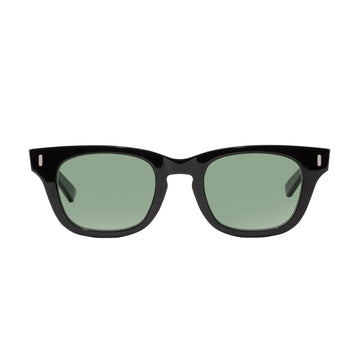 Decade Earl 50s Sunglasses - Gloss Black Acetate/Green CR39