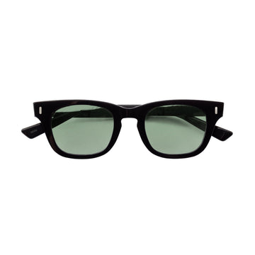 Decade Earl 50s Sunglasses - Gloss Black Acetate/Green CR39