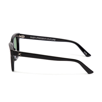 Decade Big Earl 50s Sunglasses - Gloss Black Acetate/Green CR-39