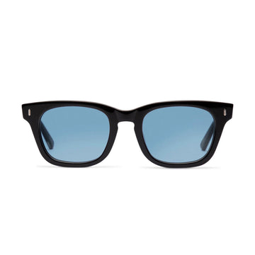 Decade Big Earl 50s Sunglasses - Gloss Black Acetate/Blue  CR-39
