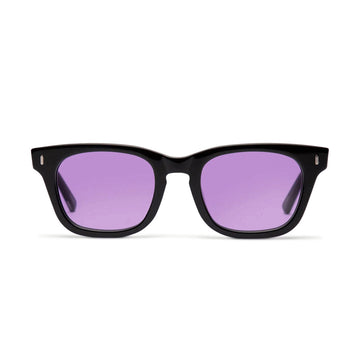 Decade Big Earl 50s Sunglasses - Gloss Black Acetate/Purple  CR-39