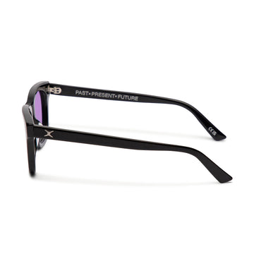 Decade Big Earl 50s Sunglasses - Gloss Black Acetate/Purple  CR-39