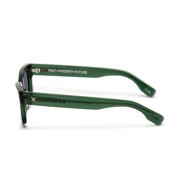 Decade Milton 60s Sunglasses - Crystal Green Acetate/Grey Tac Polarized