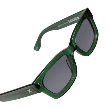 Decade Milton 60s Sunglasses - Crystal Green Acetate/Grey Tac Polarized