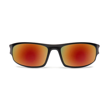 Decade Carsen 00s Sunglasses - Matte Black Nylon/Red Mirror Polycarbonate