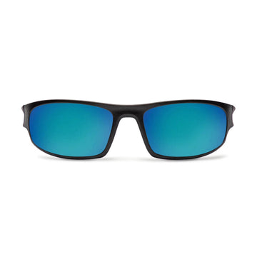 Decade Carsen 00s Sunglasses - Matte Black Nylon/Blue Mirror Polycarbonate
