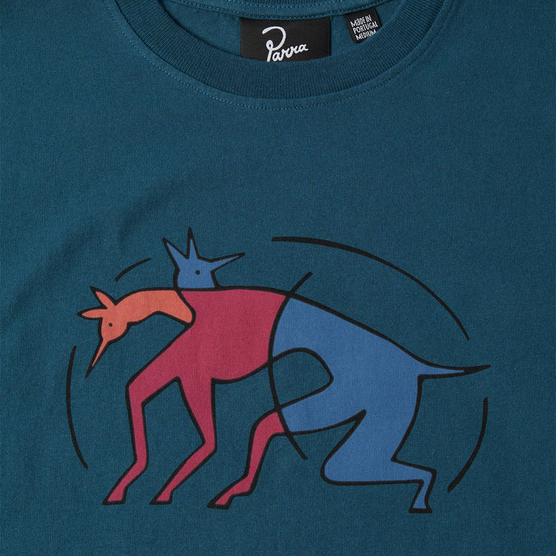 By Parra The Zoomies T-Shirt - Mallard Green