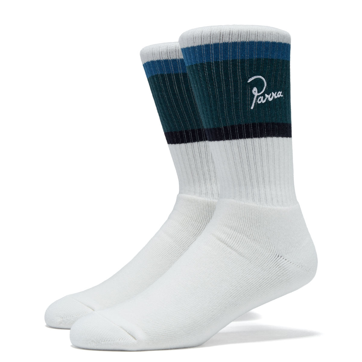 By Parra Signature Striped Crew Socks - Mallard Green image 1
