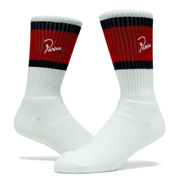 By Parra Signature Striped Crew Socks - Red II