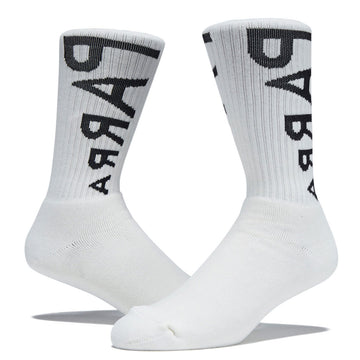 By Parra Reversed Flag Logo Crew Socks - White