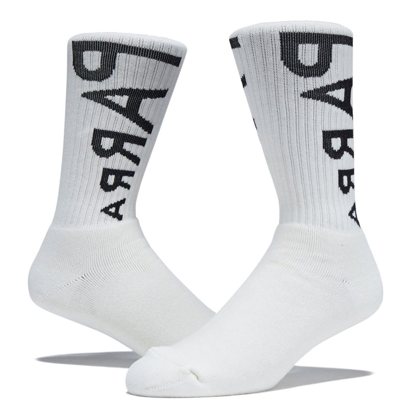 By Parra Reversed Flag Logo Crew Socks - White