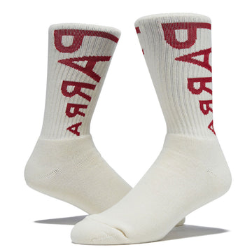 By Parra Reversed Flag Logo Crew Socks - Off White