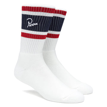 By Parra Signature Striped Crew Socks - White II