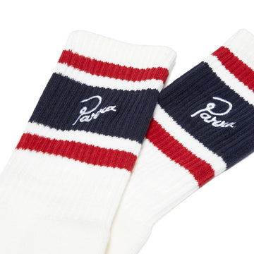 By Parra Signature Striped Crew Socks - White II