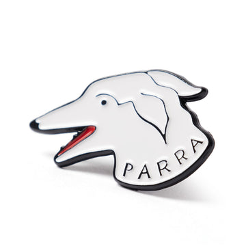 By Parra Dogface Enamel Pin - White