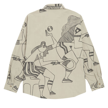 By Parra Pen Drawings Long Sleeve Shirt - Sand