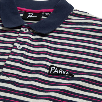 By Parra Flag Striper Polo Shirt - Purple/Pink