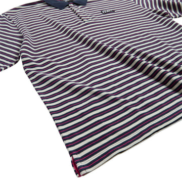 By Parra Flag Striper Polo Shirt - Purple/Pink
