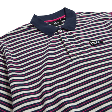By Parra Flag Striper Polo Shirt - Purple/Pink