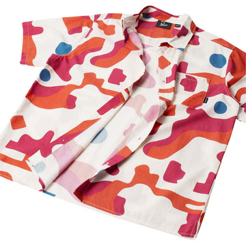 By Parra Abstract Mountain Shirt - Red