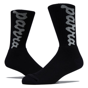 By Parra Lowercase Script Logo Crew Socks - Black