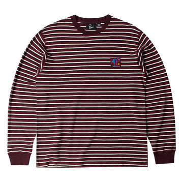 By Parra Tripped Stripes Pique Long Sleeve T-Shirt - Dark Red