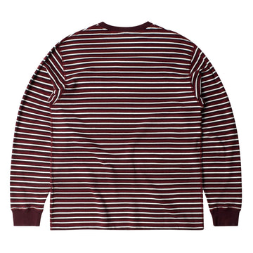 By Parra Tripped Stripes Pique Long Sleeve T-Shirt - Dark Red