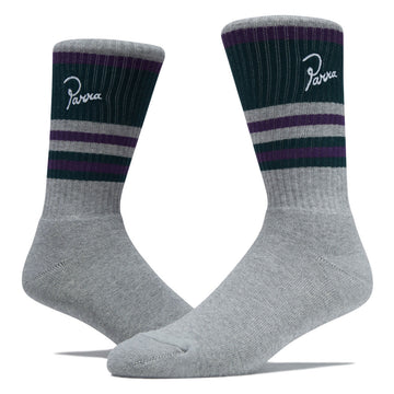 By Parra Signature Striped Crew Socks - Grey