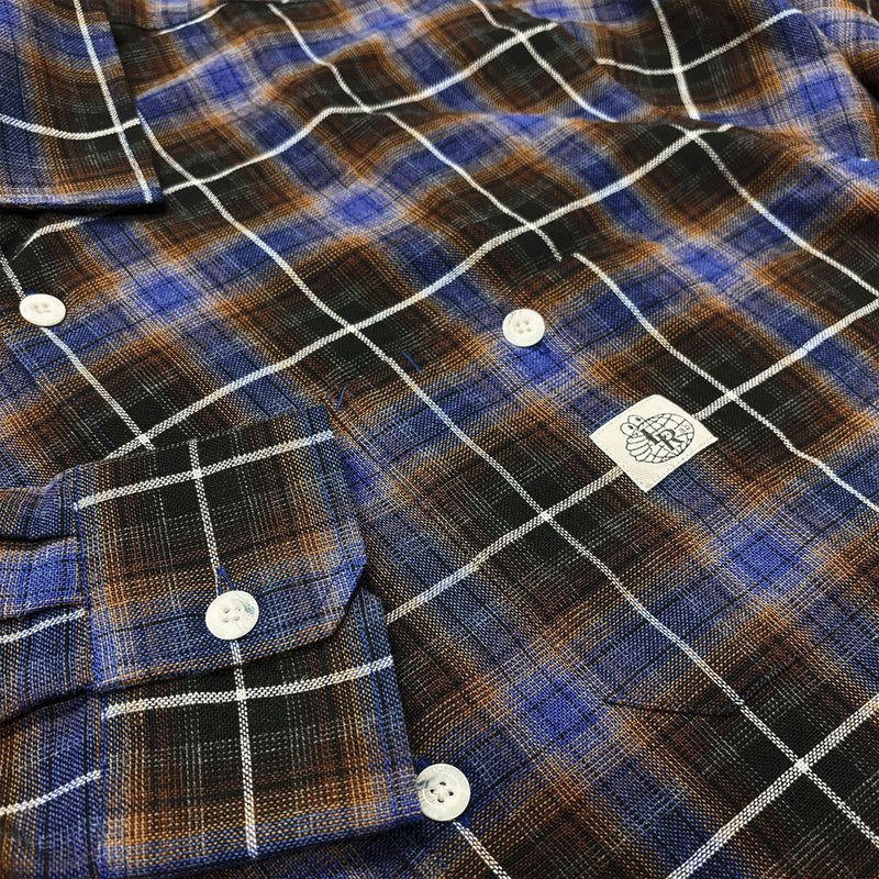 Last Resort AB SM001 Flannel Long Sleeve Shirt - Blue