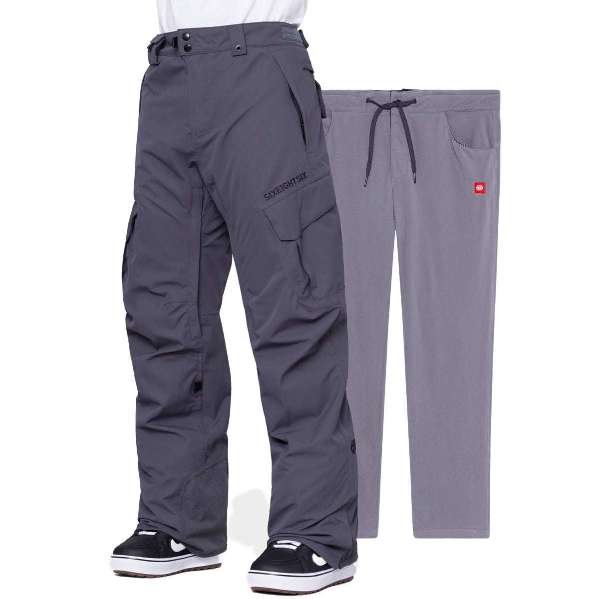 686 Men's Smarty 3-In-1 Cargo Snowboard Pants - Charcoal image 1