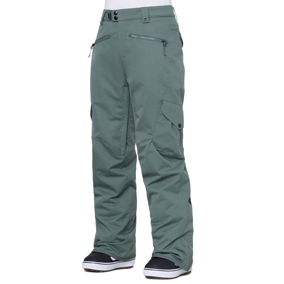 686 Womens Aura Insulated Cargo Snowboard Pants - Cypress Green image 1
