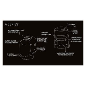 Destroyer A Series Knee Pads - Black/White