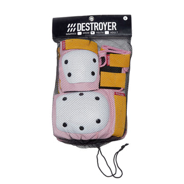 Destroyer Youth Pad Set - Pink/Yellow/White