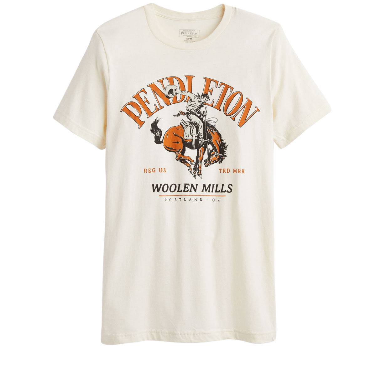 Pendleton Bucking Horse T-Shirt - Natural/Rust image 1