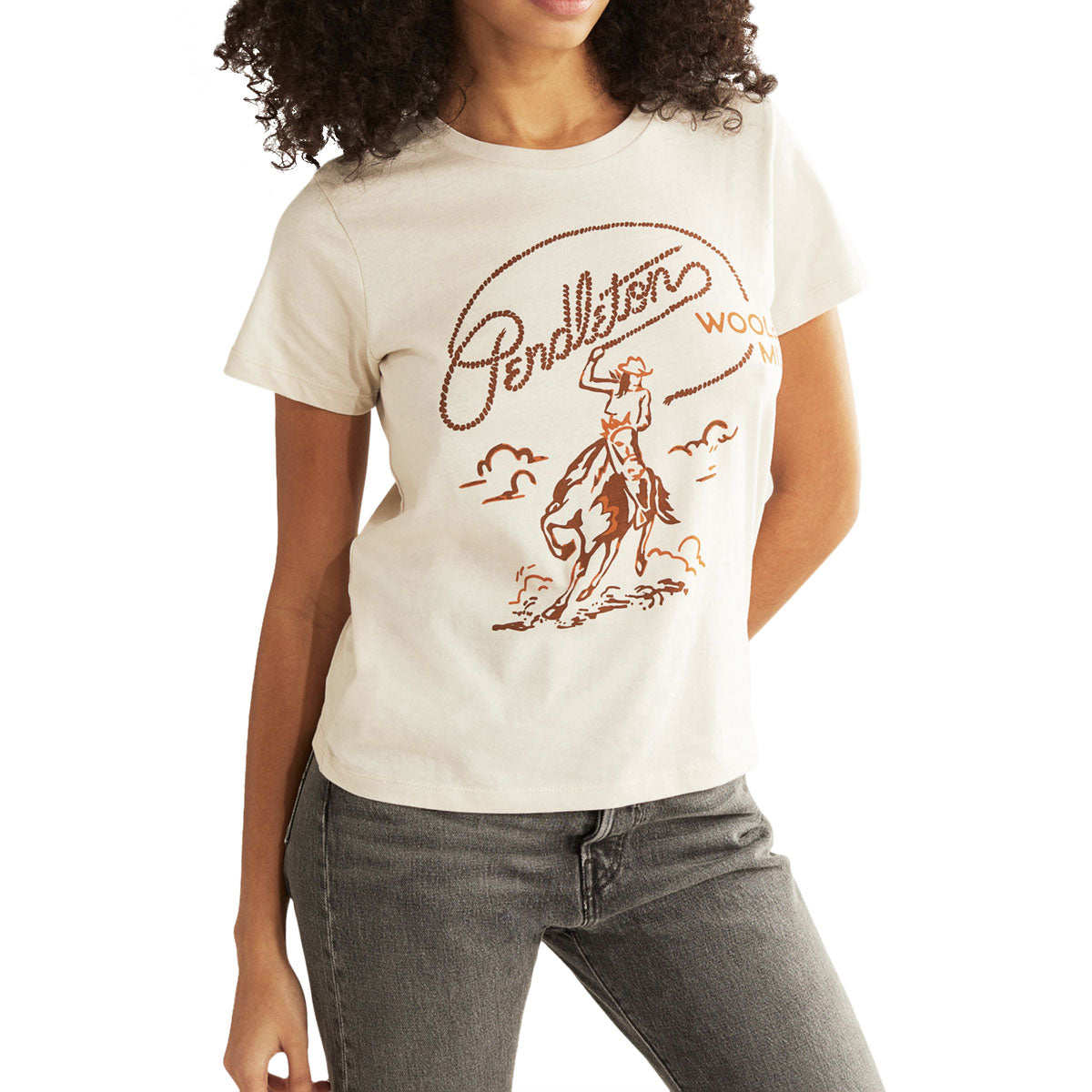 Pendleton Womens Rodeo Cowgirl T-Shirt - Bone image 1
