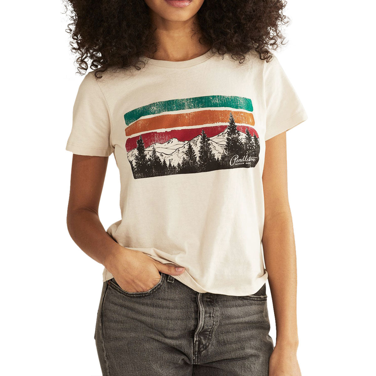 Pendleton Womens Landscape T-Shirt - Bone image 1