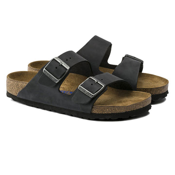 Birkenstock Womens Arizona Soft Footbed Sandals - Black Oiled Leather