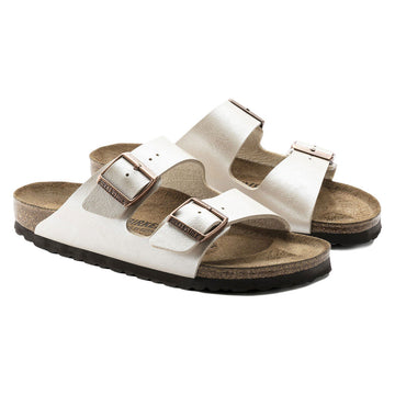 Birkenstock Womens Arizona Graceful Pearl Shoes - White Birko-Flor