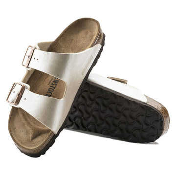 Birkenstock Womens Arizona Graceful Pearl Shoes - White Birko-Flor