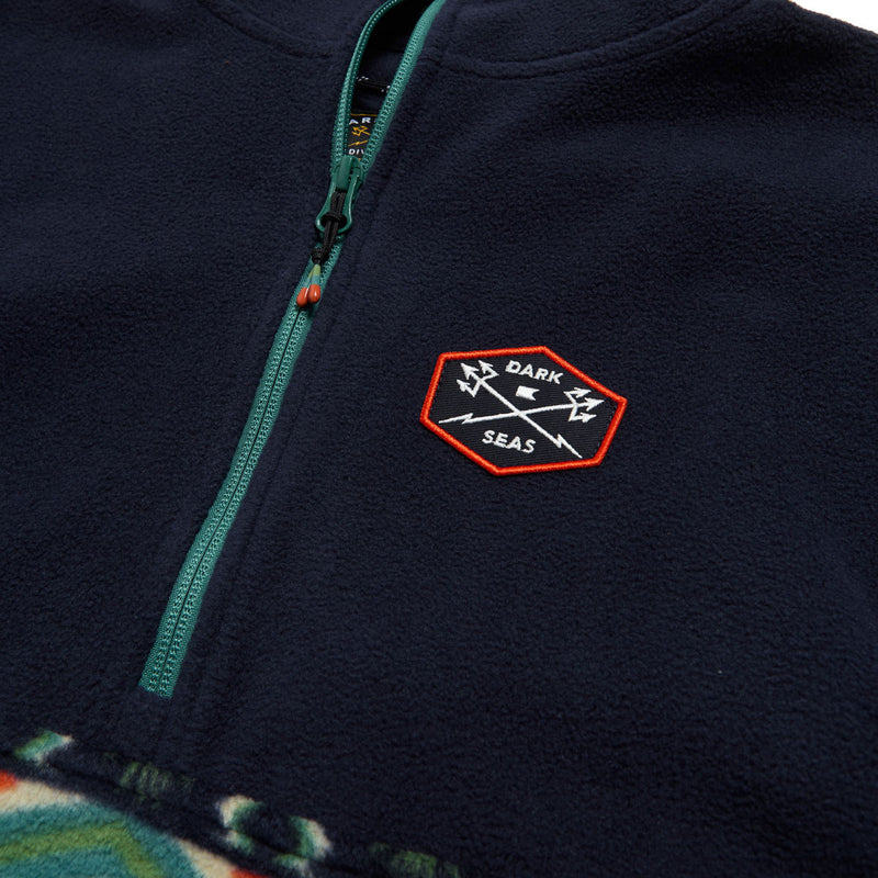 Dark Seas Walter Fleece Sweatshirt - Navy/Teal