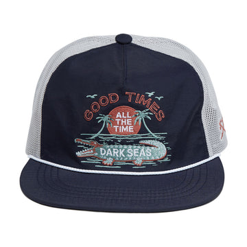 Dark Seas Gator Hat - Navy/White