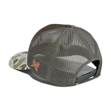 Dark Seas Bucked Hat - Olive/Camo