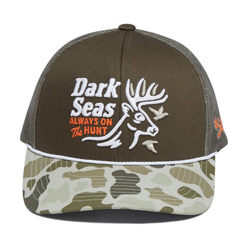 Dark Seas Bucked Hat - Olive/Camo