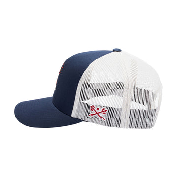 Dark Seas Patriot Trucker Hat - Navy/White
