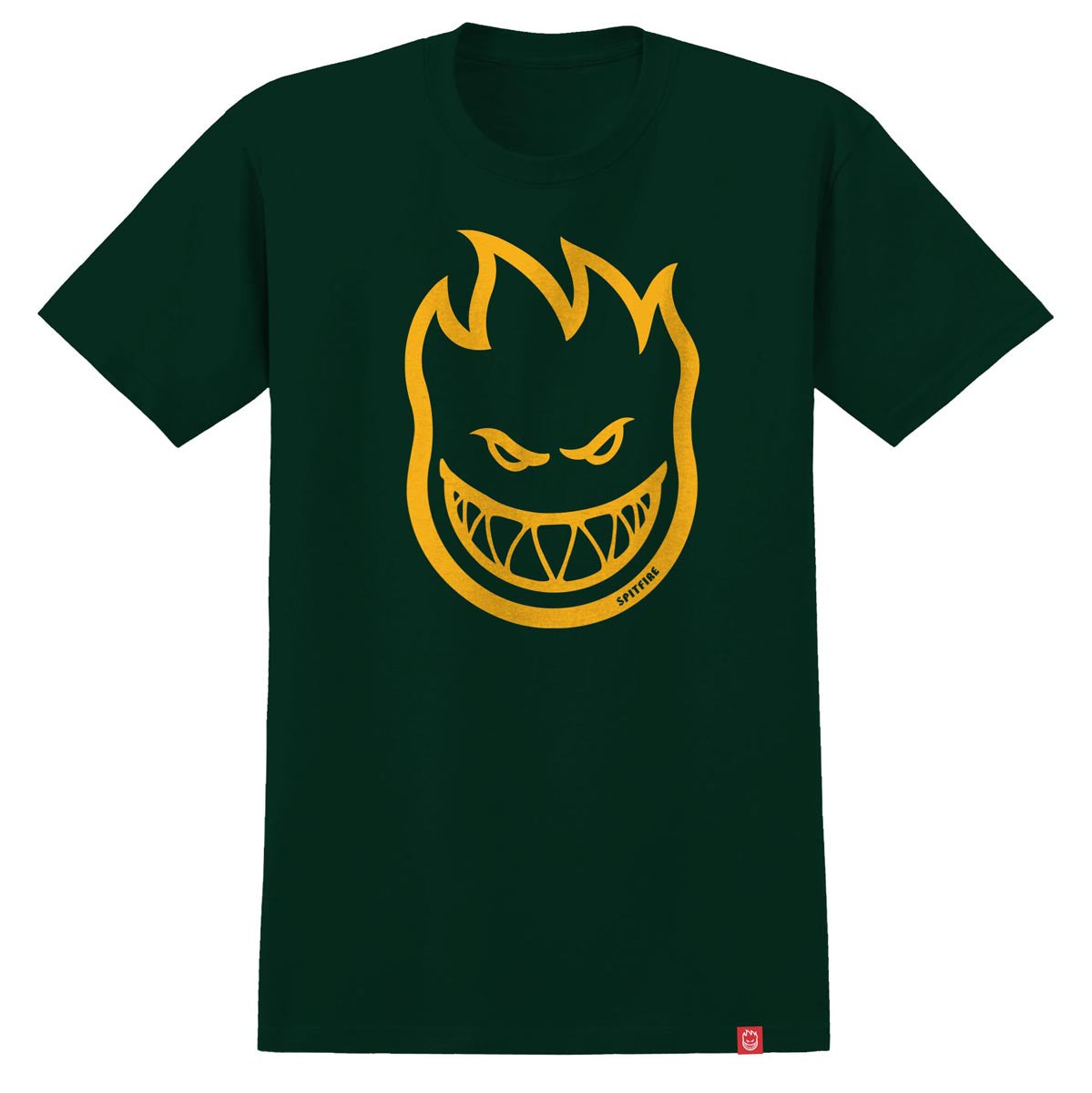 Spitfire Bighead T-Shirt - Forest Green/Gold image 1