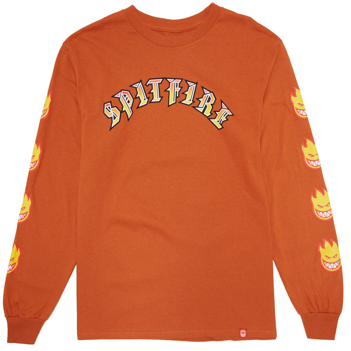 Spitfire Old E Bighead Fill Long Sleeve T-Shirt - Orange/Gold/Red image 1